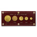 1852 5-Coin Liberty Gold Type Set XF+ ($20, $10, $5, $2.50, $1)