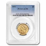 1852 $5 Liberty Gold Half Eagle AU-58 PCGS
