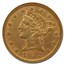 1852 $5 Liberty Gold Half Eagle XF-45 NGC