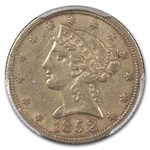 1852 $5 Liberty Gold Half Eagle XF-45 PCGS