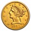 1852 $5 Liberty Gold Half Eagle XF