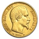 1852-A France Gold 20 Francs Louis Napoleon AU