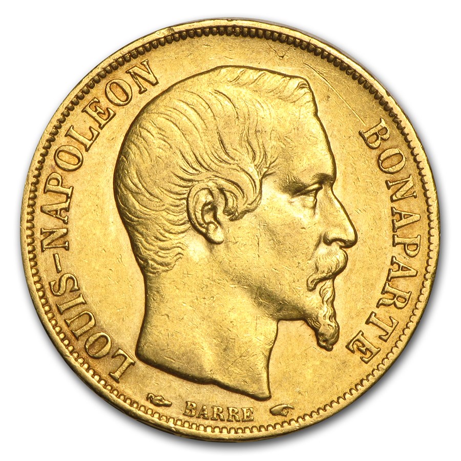 Valeur 20 Francs Or Buy 1852-A France Gold 20 Francs Louis Napoleon AU | APMEX