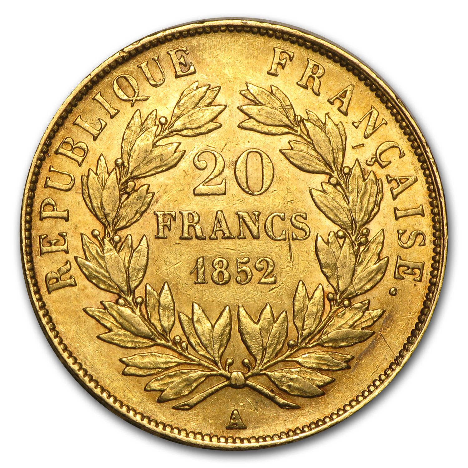 Buy 1852-A France Gold 20 Francs Louis Napoleon AU | APMEX