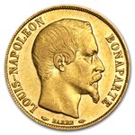 1852-A France Gold 20 Francs Napoleon III Avg Circ