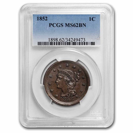 1852 Large Cent MS-62 PCGS (Brown) 1852 Large Cent MS-62 PCGS (Brown)