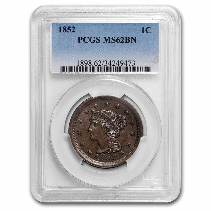 1852 Large Cent MS-62 PCGS (Brown)