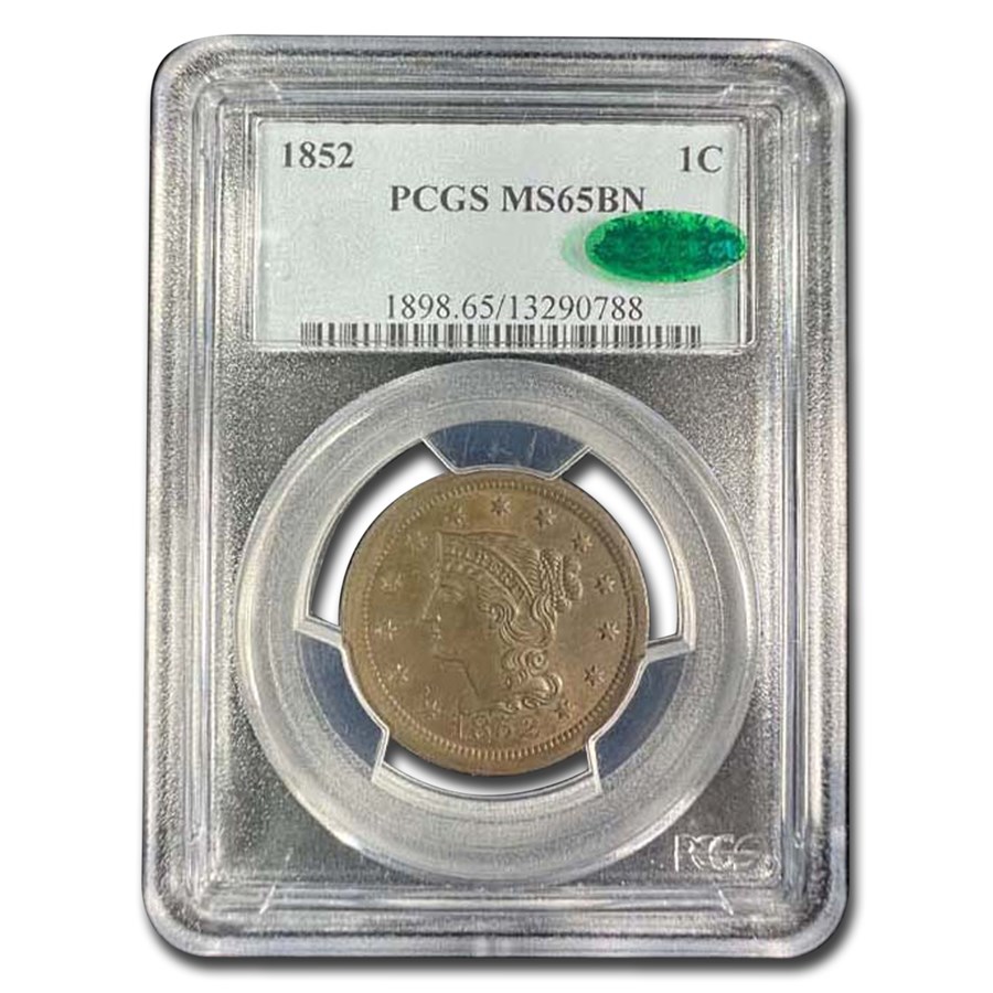 1852 Large Cent MS-65 PCGS CAC (Brown)