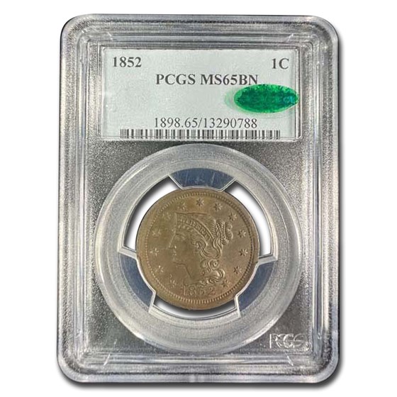 1852 Large Cent MS-65 PCGS CAC (Brown) 1852 Large Cent MS-65 PCGS CAC (Brown)