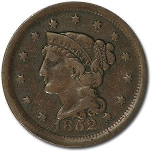 1852 Large Cent VF 1852 Large Cent VF