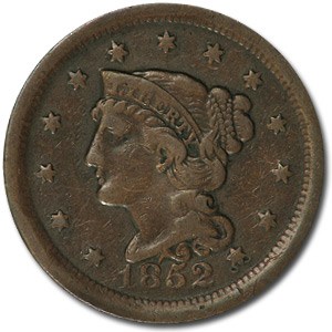 1852 Large Cent VF