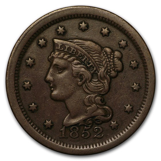 1852 Large Cent XF 1852 Large Cent XF