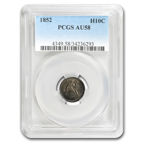 1852 Liberty Seated Half Dime AU-58 PCGS 1852 Liberty Seated Half Dime AU-58 PCGS