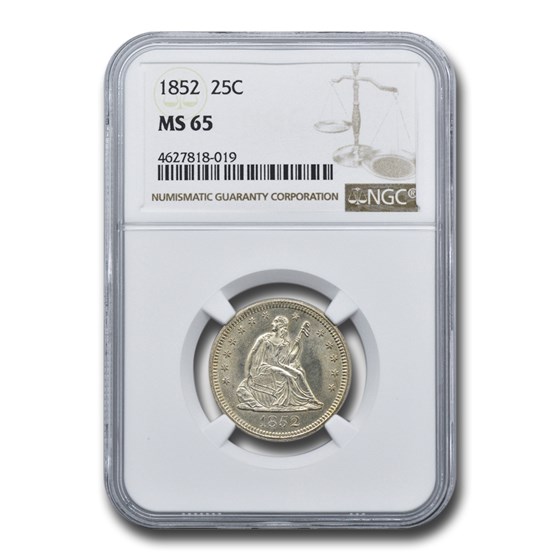 1852 Liberty Seated Quarter MS-65 NGC 1852 Liberty Seated Quarter MS-65 NGC