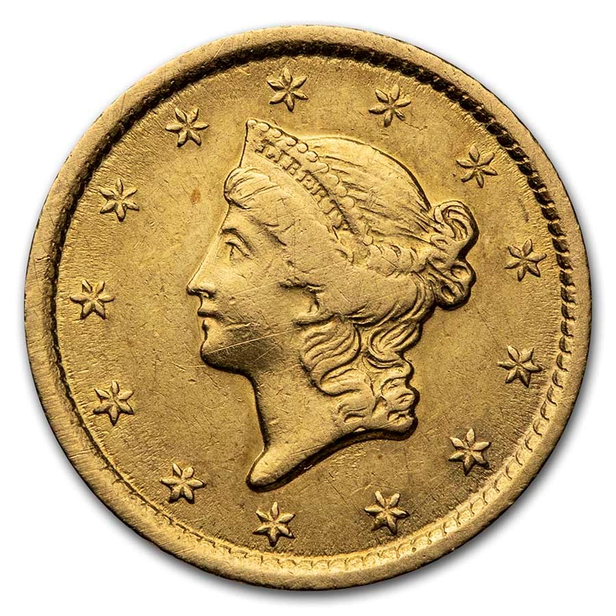 1852-O $1 Liberty Head Gold Dollar AU