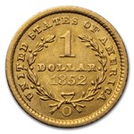 1852-O $1 Liberty Head Gold Dollar AU
