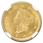 1852-O $1 Liberty Head Gold MS-64 NGC