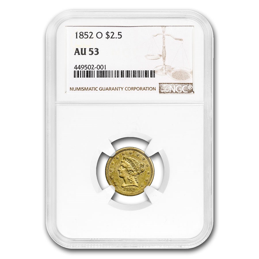 Buy 1852-O $2.50 Liberty Gold Quarter Eagle AU-53 NGC | APMEX