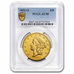 1852-O $20 Liberty Gold Double Eagle AU-50 PCGS