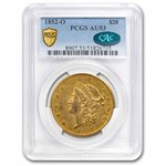 1852-O $20 Liberty Gold Double Eagle AU-53 PCGS CAC
