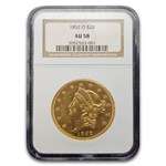 1852-O $20 Liberty Gold Double Eagle AU-58 NGC