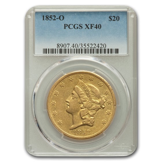 1852-O $20 Liberty Gold Double Eagle XF-40 PCGS 1852-O $20 Liberty Gold Double Eagle XF-40 PCGS