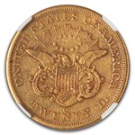 1852-O $20 Liberty Gold Double Eagle XF-45 NGC