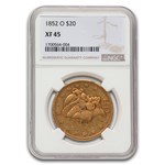 1852-O $20 Liberty Gold Double Eagle XF-45 NGC