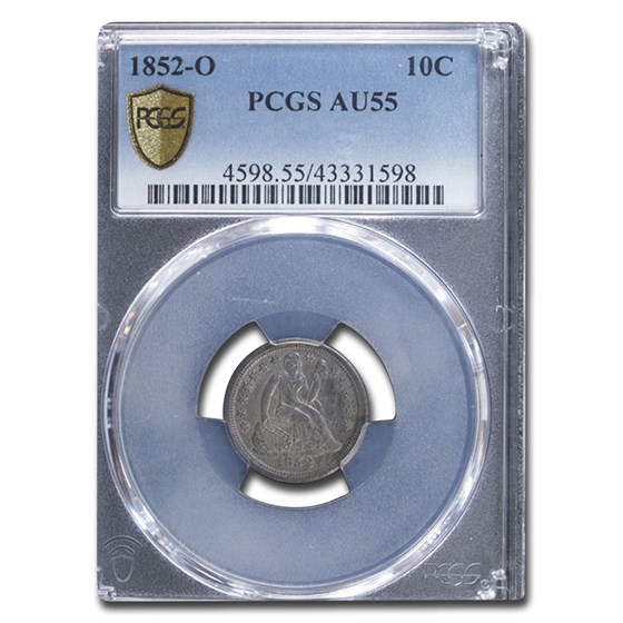 1852-O Liberty Seated Dime AU-55 PCGS 1852-O Liberty Seated Dime AU-55 PCGS