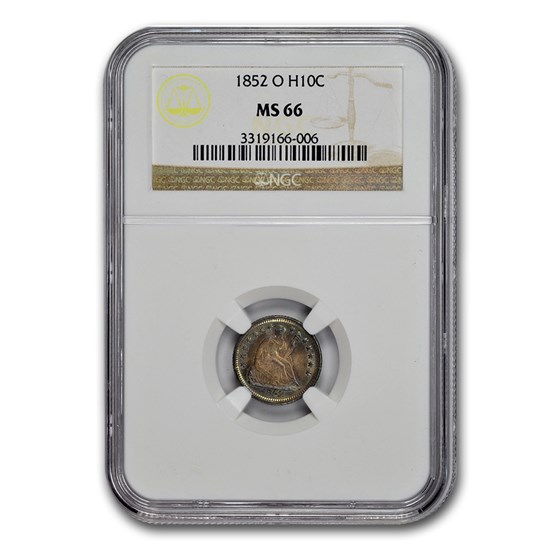 1852-O Liberty Seated Half Dime MS-66 NGC 1852-O Liberty Seated Half Dime MS-66 NGC