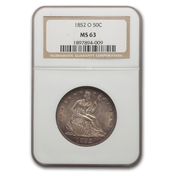 1852-O Liberty Seated Half Dollar MS-63 NGC 1852-O Liberty Seated Half Dollar MS-63 NGC