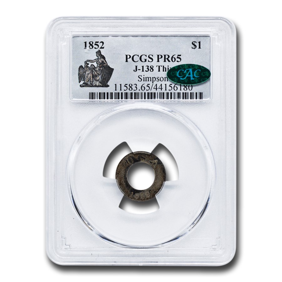 1852 Pattern Dollar PR-65 PCGS CAC (J-138 Thick)