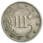1852 Three Cent Silver AU