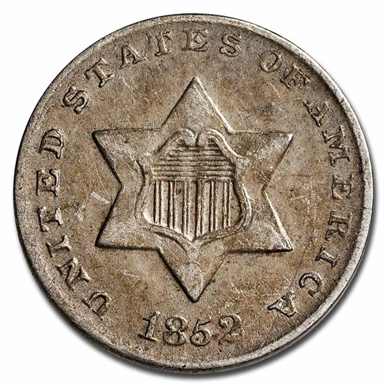 1852 Three Cent Silver Choice XF 1852 Three Cent Silver Choice XF
