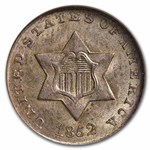 1852 Three Cent Silver MS-63 NGC