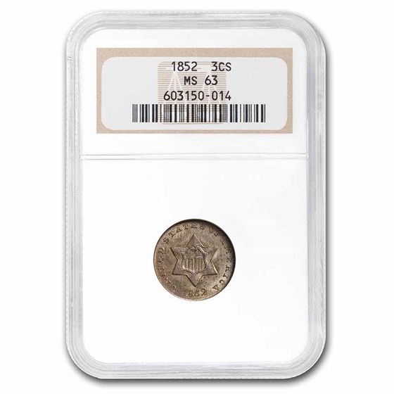 1852 Three Cent Silver MS-63 NGC 1852 Three Cent Silver MS-63 NGC