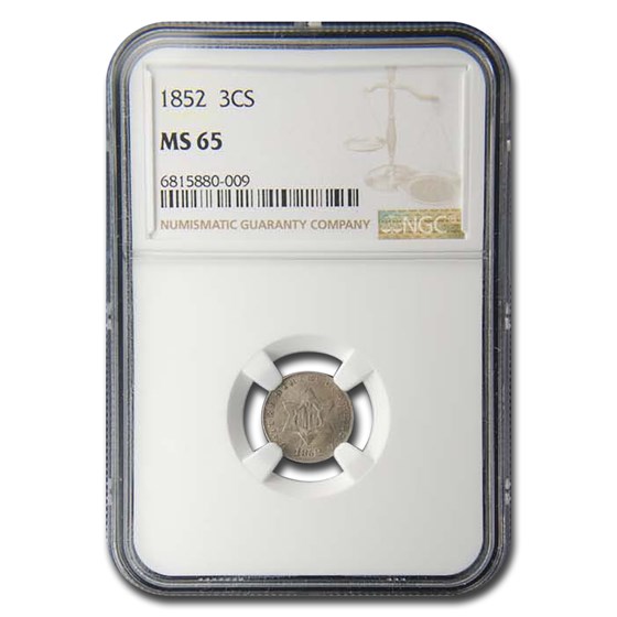 1852 Three Cent Silver MS-65 NGC 1852 Three Cent Silver MS-65 NGC