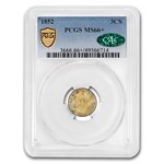 1852 Three Cent Silver MS-66+ PCGS CAC