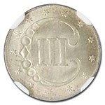 1852 Three Cent Silver MS-67 NGC