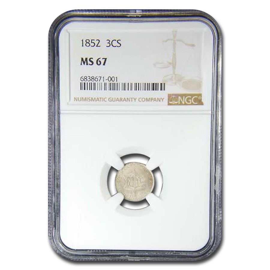 1852 Three Cent Silver MS-67 NGC