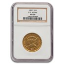 1852 U.S. Assay Office $10 AU-50 NGC
