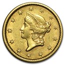 1853 $1 Liberty Head Gold Dollar AU