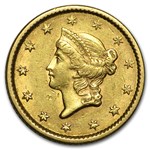 1853 $1 Liberty Head Gold Dollar AU