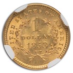 1853 $1 Liberty Head Gold Dollar MS-65 NGC