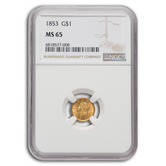 1853 $1 Liberty Head Gold Dollar MS-65 NGC 1853 $1 Liberty Head Gold Dollar MS-65 NGC