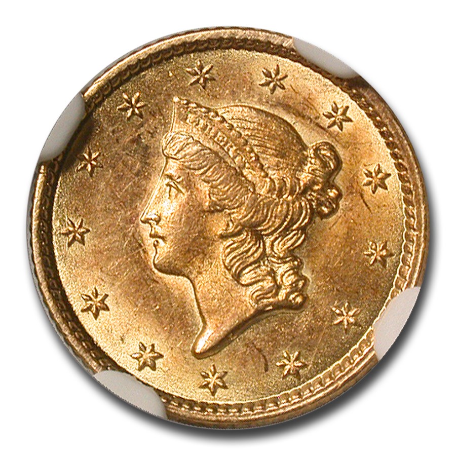 1853 $1 Liberty Head Gold MS-62 NGC
