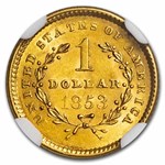 1853 $1 Liberty Head Gold MS-62 NGC