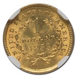 1853 $1 Liberty Head Gold MS-63 NGC