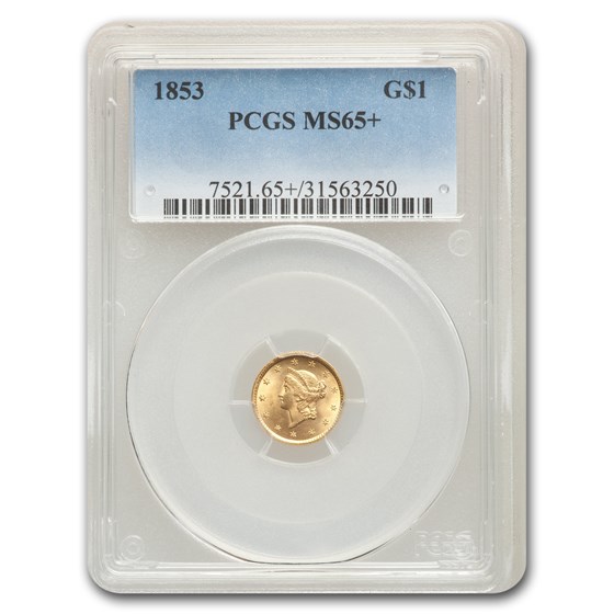 1853 $1 Liberty Head Gold MS-65+ PCGS 1853 $1 Liberty Head Gold MS-65+ PCGS