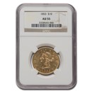 1853 $10 Liberty Gold Eagle AU-55 NGC